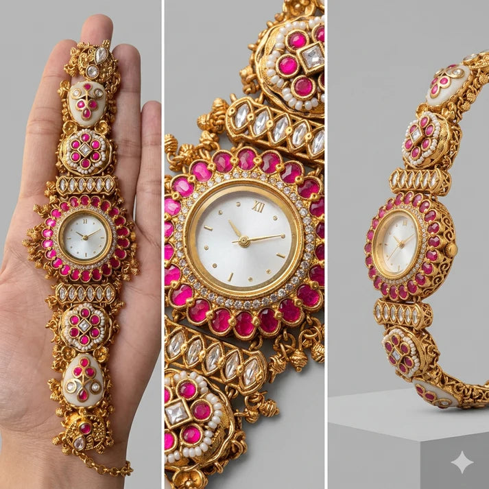 Handcrafted Rajwadi Heritage Watch(BUY 1 GET 1 FREE )